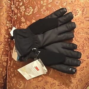 Men's Cold Front Tech Wear 3M Thinsulate Black Insulated Gloves, NWT, Size L